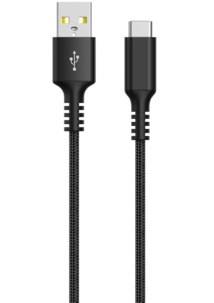 Stoffkledd USB C kabel 1,5m USB-A til USB-C Clas Ohlson