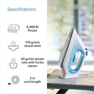 Braun TexStyle 3 Höyrysilitysrauta SI 3053, sininen