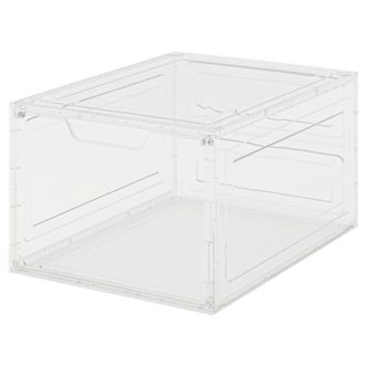 Stapelbar skolåda med dörr, transparent plast, 2-pack