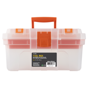 Liten verktygslåda med fack, plast