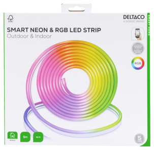 Deltaco Smart LED-valonauha neon RGB ulos, 5 m
