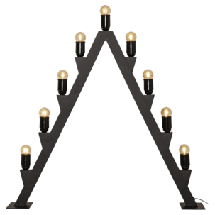 Adventsljusstake utomhus Max 9-armad LED svart metall, 83 cm
