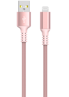 Tygklädd USB-A till Lightning laddkabel för iPhone 3m Clas Ohlson