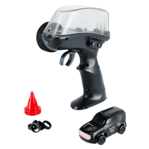 Liten fjernstyrt bil, svart med fjernkontroll, fra 6 år