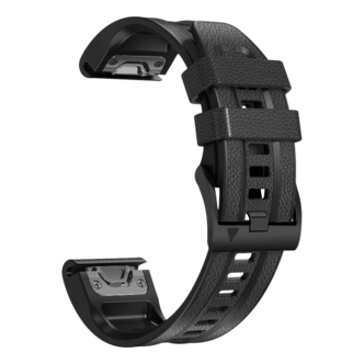 Armbånd til Garmin 26 mm, lær og silikon