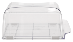 Osteklokke glassklar plast