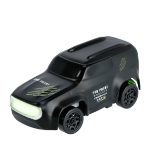 Liten fjernstyrt bil, svart med fjernkontroll, fra 6 år