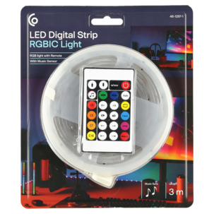 LED-nauha RGBIC, kaukosäädin ja musiikkiohjaus