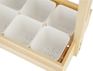 Drivbänk inomhus LED och timer, vit/trä