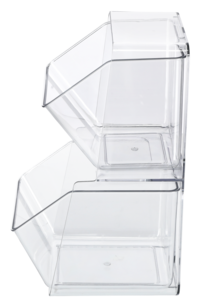 Oppbevaringsboks med 2 nivåer, transparent