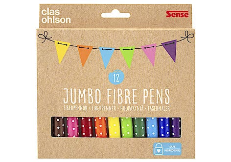 Tuschpennor Jumbo 12-pack