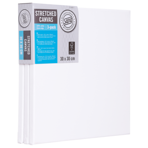 Kvadratisk lerret med ramme, bomull, Sang, 3-pakning