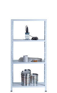 Plåthylla med 4 hyllplan