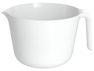 Stor vispskål i plast, vit, 3 liter