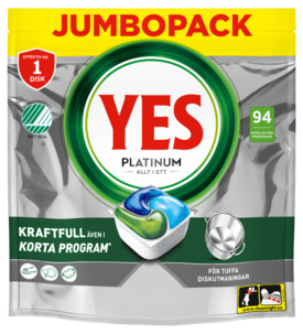Yes Platinum All In One oppvaskmiddel for maskin, 94-pakning