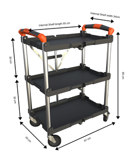 Hyllyvaunu, kokoontaitettava työkaluvaunu