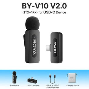 Boya BY-V10 Mini V2.0 trådløs mikrofon USB-C