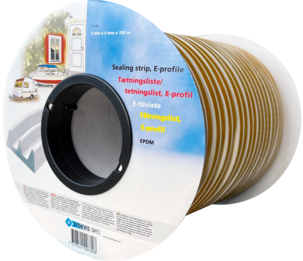 Tätningslist E-profil vit, 1,5-3,5 mm 100 m, Stokvis Tapes