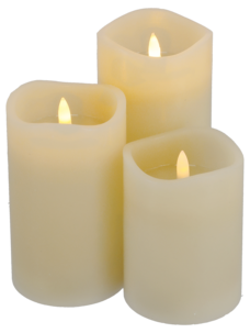 LED-kynttilä vahakynttilä, paristo, kaukosäädin, 3 kpl, Pure Living Nordic