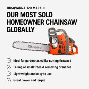 Husqvarna 120 Mark II bensindrevet motorsag, 1,4 kW, 35 cm