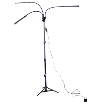 Kasvivalo LED, 3 haaraa, säädettävä jalusta, musta