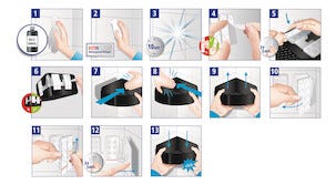 Tesa Lavaa Suihkukori kulmaan, itsekiinnittyvä, musta