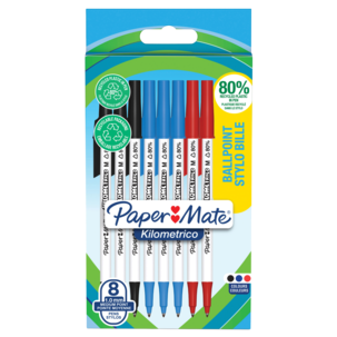 Paper Mate Kilometrico kulspetspennor, 8-pack