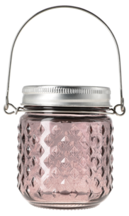 Liten ljuslykta solcell glas hängande, 8 cm