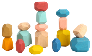 Byggklossar trä 16 delar, från 3 år