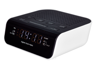 Kelloradio, kaksi herätystä, musta