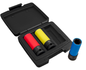 Hjulmuttersokler 1/2 tomme, kraftsokler 17, 19 og 21 mm