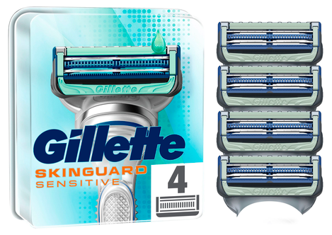 Gillette SkinGuard Sensitive, barberblader med 4 stk. blader