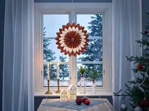 Adventsstjerne papp blomst 46 cm, Northlight