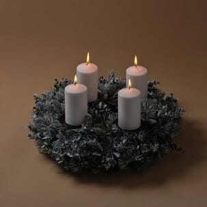 Lysholder for kubbelys svart metall, 106 mm