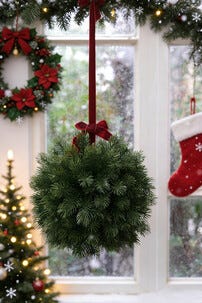 Julekule i granris, 30 cm