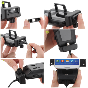 Telefonhållare med fäste för laddkabel, iGRIP