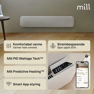 Mill Invisible Smart WiFi Sähköpatteri Gen. 4, valkoinen, 1050 W