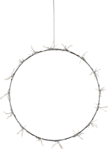 LED-lyskrans til ute- og innebruk, batteri, 38 cm