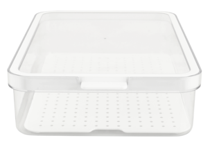 Stabelbar matoppbevaring i plast med lokk