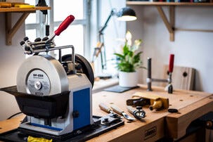 Tormek T-8 Original benkslipemaskin med knivjigg og holder