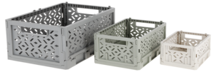Sammenleggbar boks av resirkulert plast, XS 16,5 x 12 x 8 cm