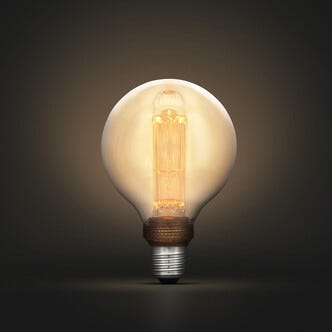 Varmhvit dekorpære LED E27 1 W Amber, 95 mm