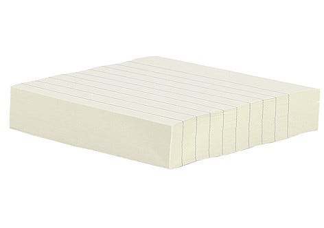 Notisblock med linjerade ark 101 x 101 mm