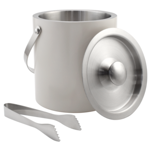 Ishink med lock och tång, rostfritt stål 2,5 liter