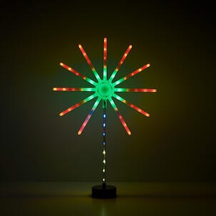 Stjerne med fyrverkeri- og lyseffekter i farger, LED, 55 cm