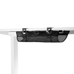 Kabelkanal for skrivebord med klemfeste, svart, netting