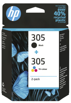 HP 305 svart + 305 3-farger blekkpatron