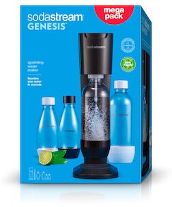 Hiilihapotuslaite SodaStream Genesis Black, MegaPack