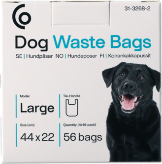 Hundbajspåsar med handtag, large, 54-pack