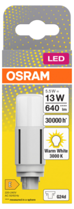 Kompaktlysrör LED G24d 5,5 W varmvit, Osram